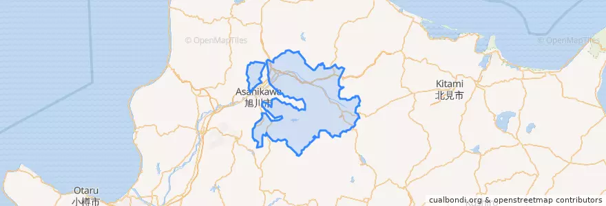 Mapa de ubicacion de 上川郡(石狩国).