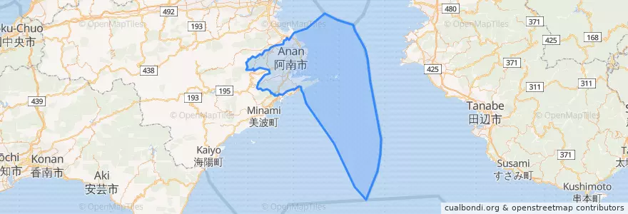 Mapa de ubicacion de 阿南市.