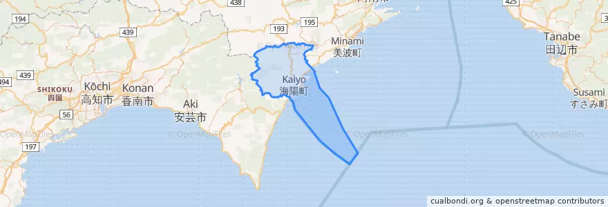 Mapa de ubicacion de 海陽町.
