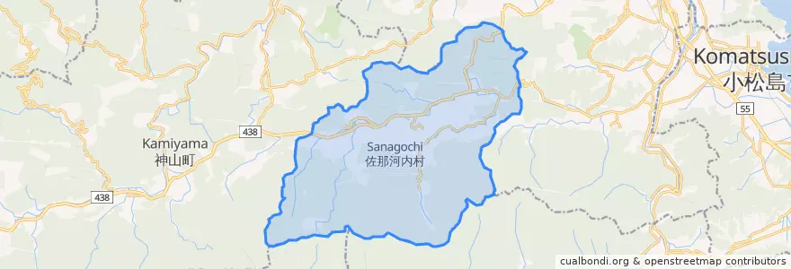 Mapa de ubicacion de 佐那河内村.