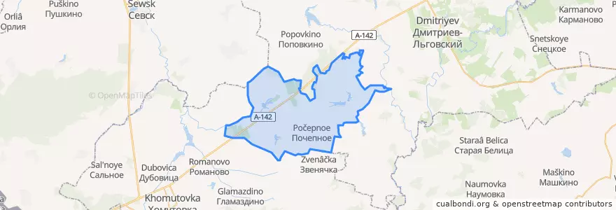 Mapa de ubicacion de Почепский сельсовет.
