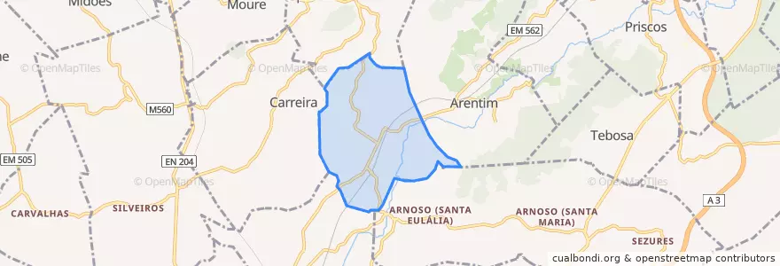 Mapa de ubicacion de Cambeses.
