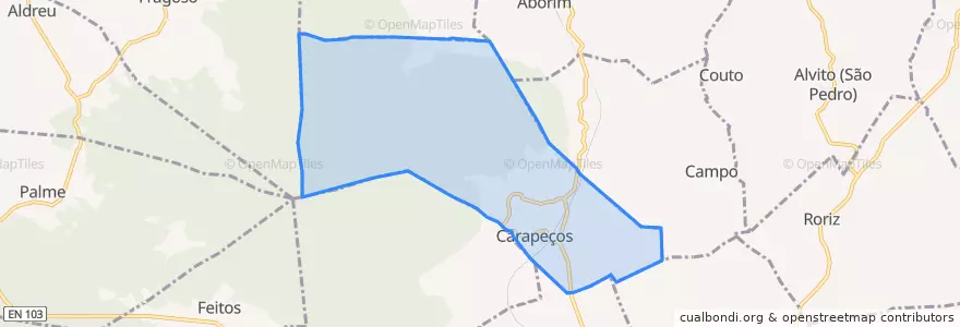 Mapa de ubicacion de Carapeços.