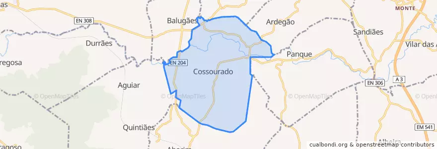 Mapa de ubicacion de Cossourado.