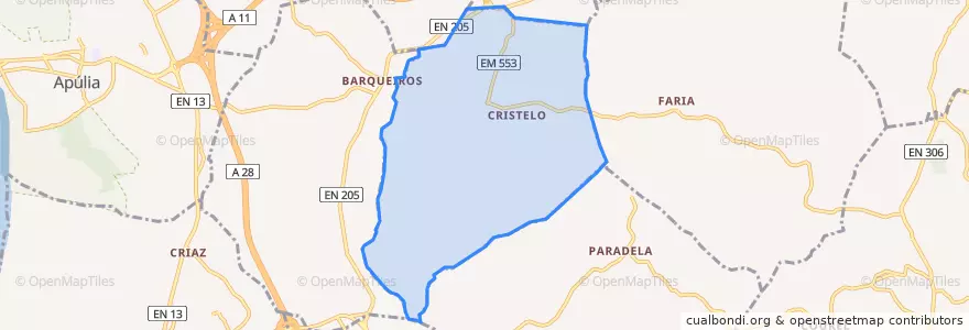 Mapa de ubicacion de Cristelo.