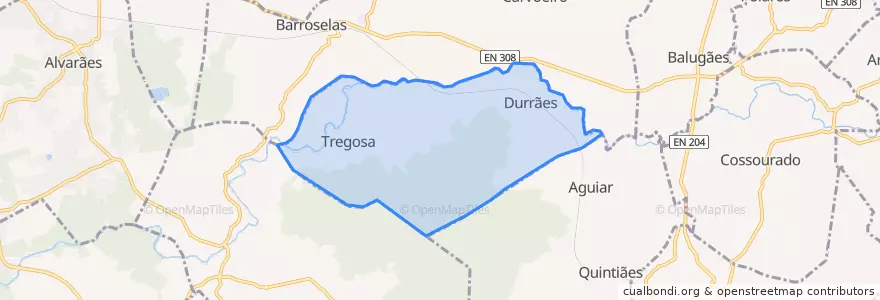 Mapa de ubicacion de Durrães e Tregosa.