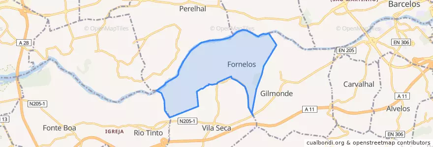 Mapa de ubicacion de Fornelos.