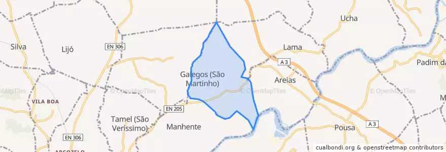 Mapa de ubicacion de Galegos (São Martinho).