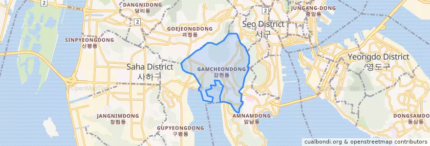 Mapa de ubicacion de 甘川洞.