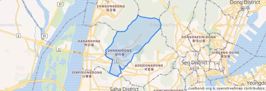 Mapa de ubicacion de Dangni-dong.
