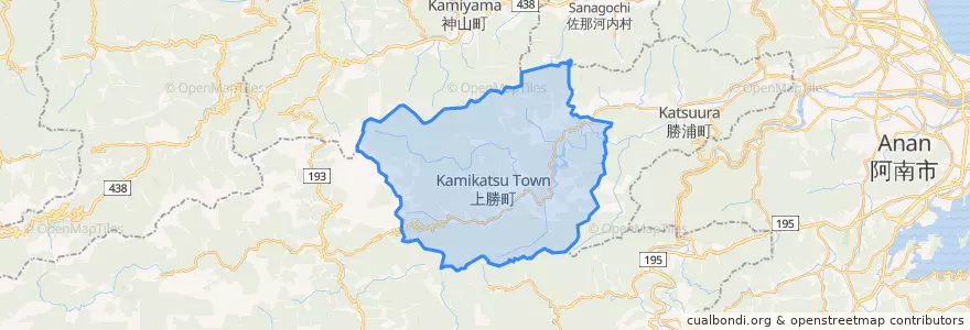Mapa de ubicacion de 上勝町.