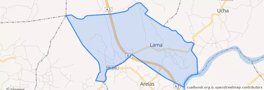 Mapa de ubicacion de Lama.