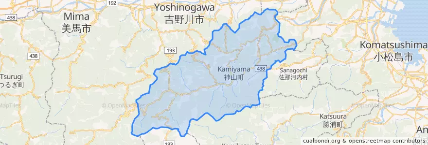 Mapa de ubicacion de 神山町.