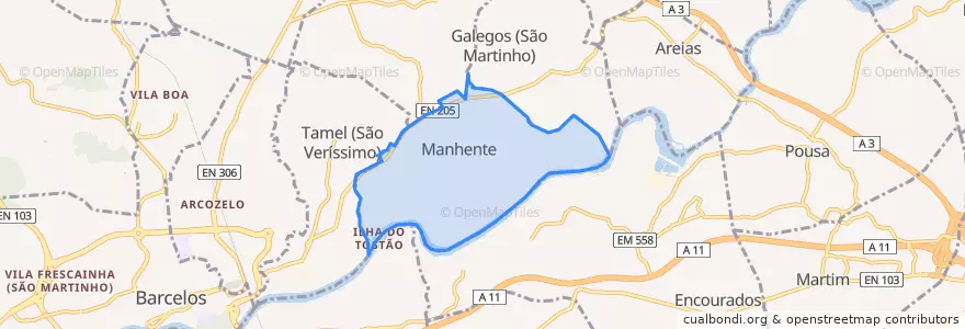 Mapa de ubicacion de Manhente.