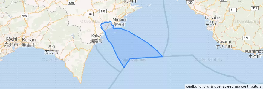 Mapa de ubicacion de 牟岐町.