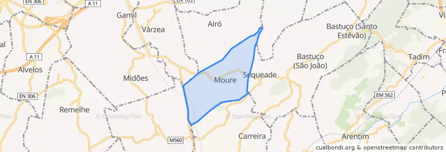 Mapa de ubicacion de Moure.