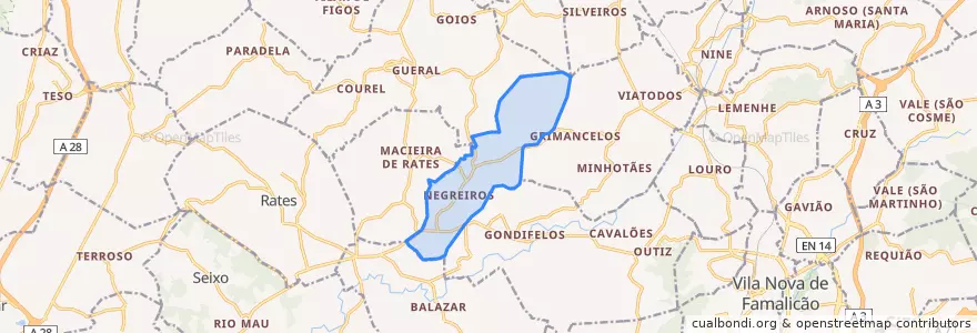 Mapa de ubicacion de Negreiros e Chavão.