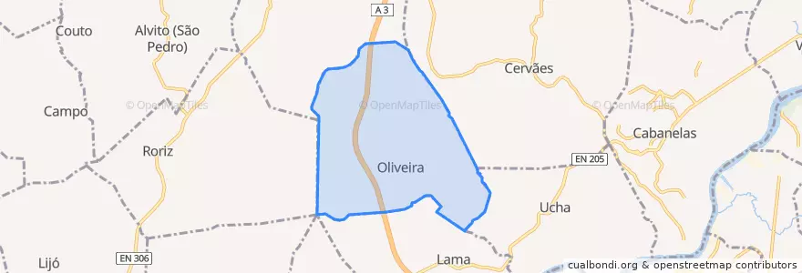 Mapa de ubicacion de Oliveira.