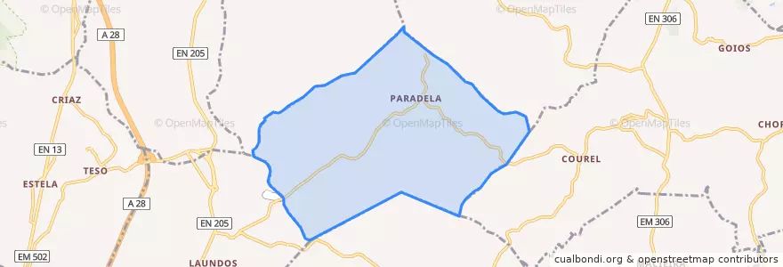 Mapa de ubicacion de Paradela.