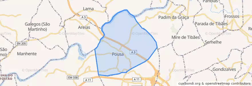 Mapa de ubicacion de Pousa.