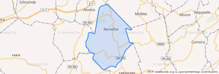 Mapa de ubicacion de Remelhe.