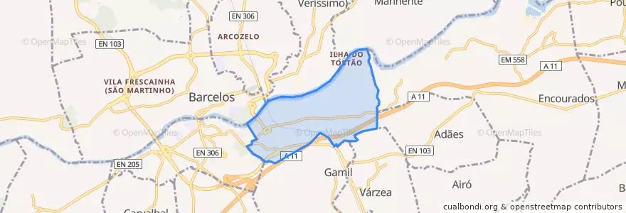 Mapa de ubicacion de Rio Covo (Santa Eugénia).