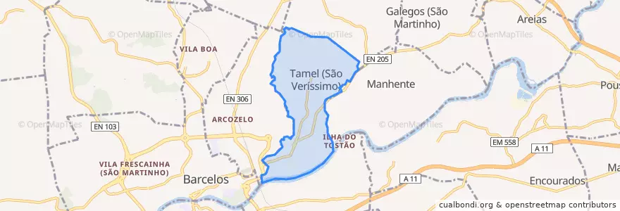 Mapa de ubicacion de Tamel (São Veríssimo).
