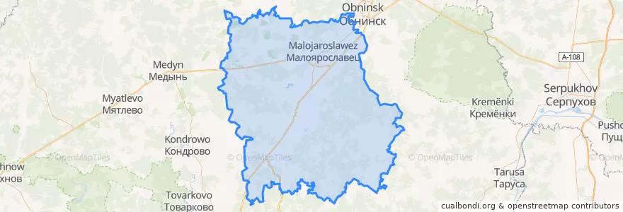 Mapa de ubicacion de Малоярославецкий район.