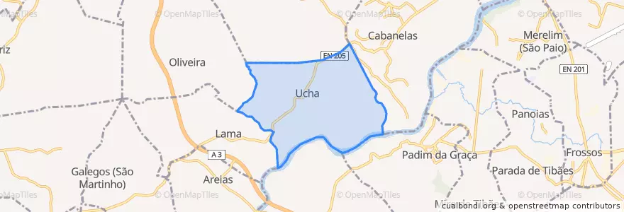 Mapa de ubicacion de Ucha.