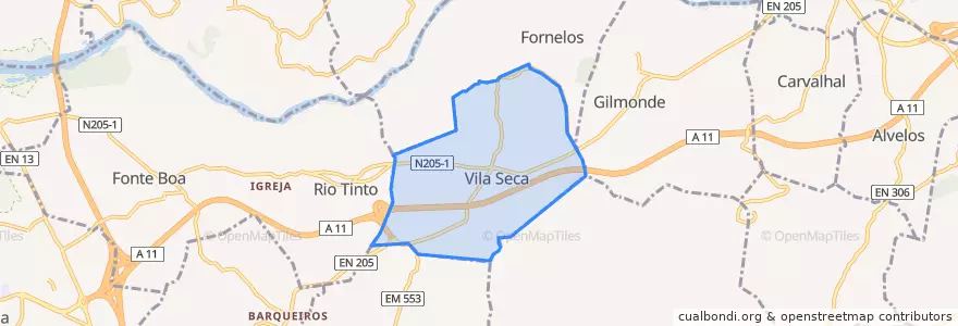 Mapa de ubicacion de Vila Seca.