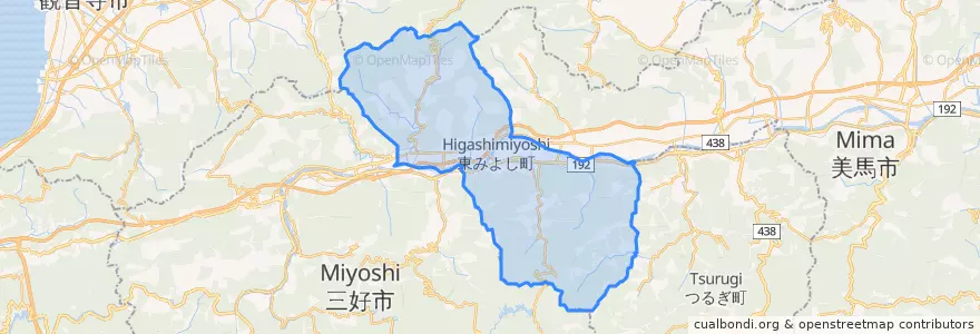 Mapa de ubicacion de 三好郡.