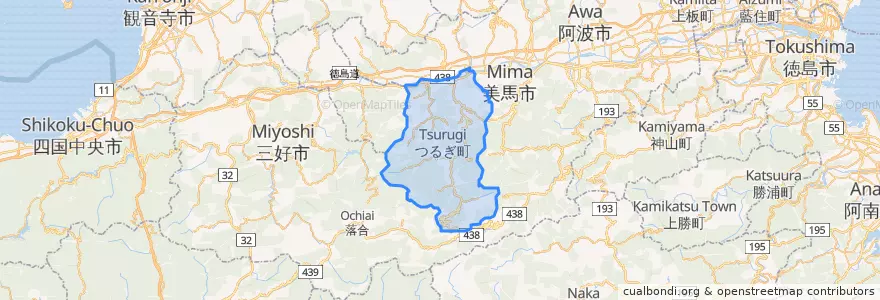 Mapa de ubicacion de 美馬郡.