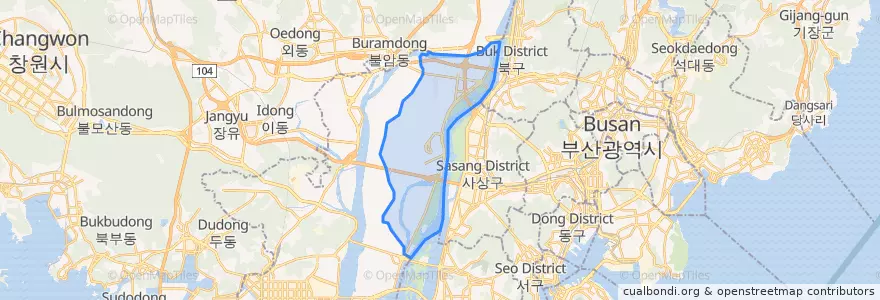 Mapa de ubicacion de 대저동.