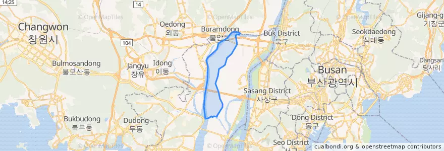 Mapa de ubicacion de 강동동.