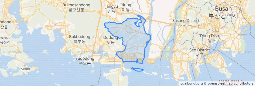 Mapa de ubicacion de 녹산동.