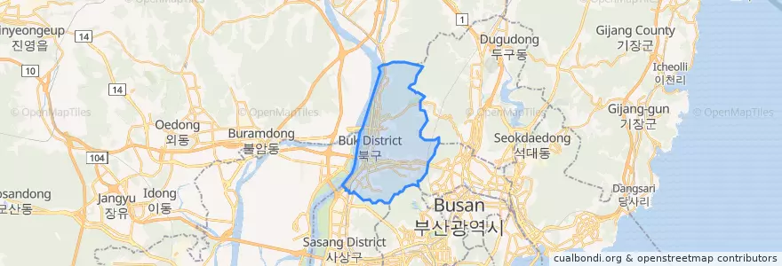 Mapa de ubicacion de Buk-gu.