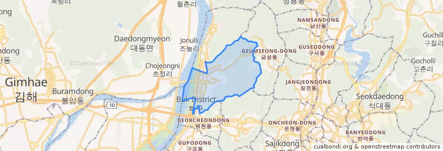 Mapa de ubicacion de 화명동.