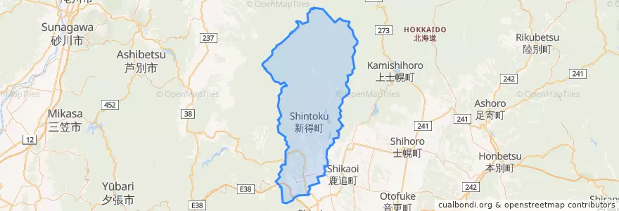 Mapa de ubicacion de 新得町.