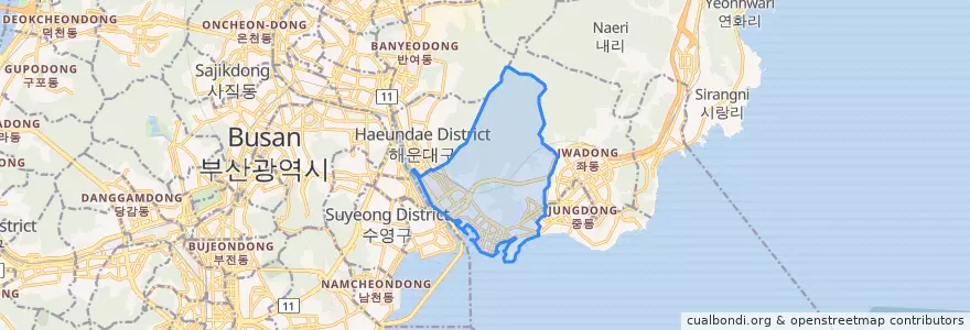 Mapa de ubicacion de 우동.