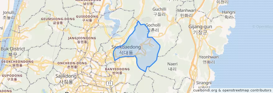 Mapa de ubicacion de 반송동.
