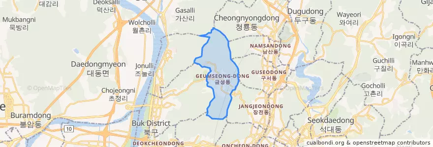 Mapa de ubicacion de 금성동.