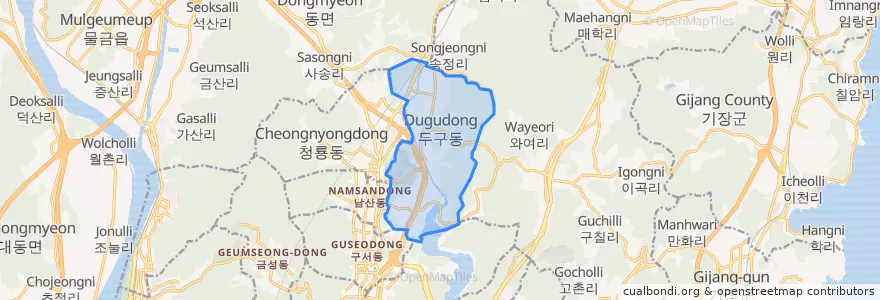 Mapa de ubicacion de Seondugu-dong.