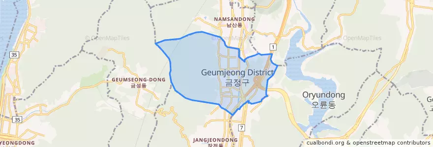 Mapa de ubicacion de 구서동.