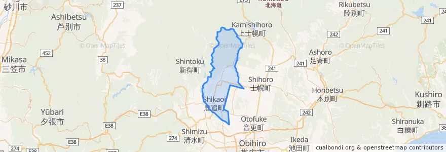 Mapa de ubicacion de Shikaoi.