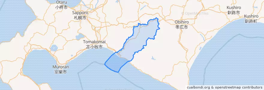 Mapa de ubicacion de 沙流郡.