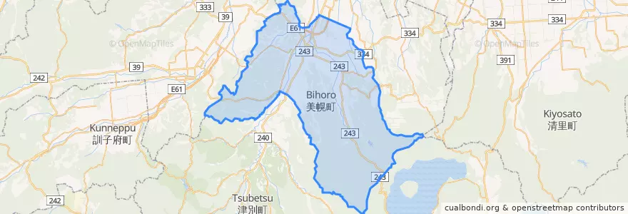 Mapa de ubicacion de Bihoro.