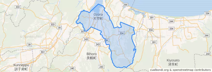 Mapa de ubicacion de 大空町.