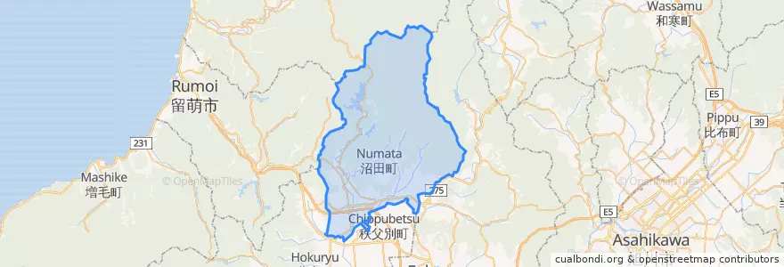 Mapa de ubicacion de 沼田町.