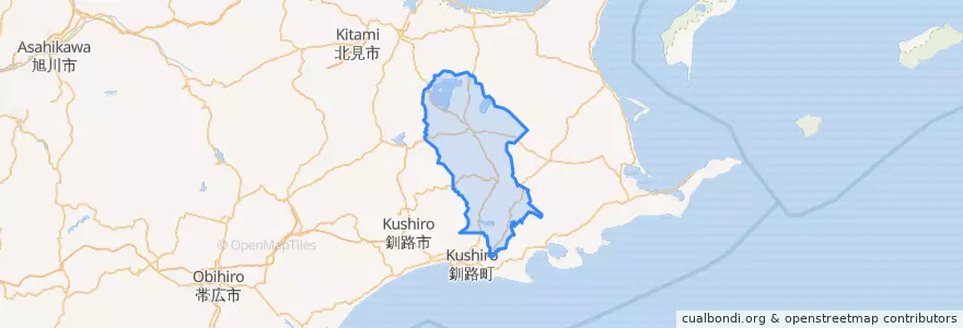 Mapa de ubicacion de Kawakami County.
