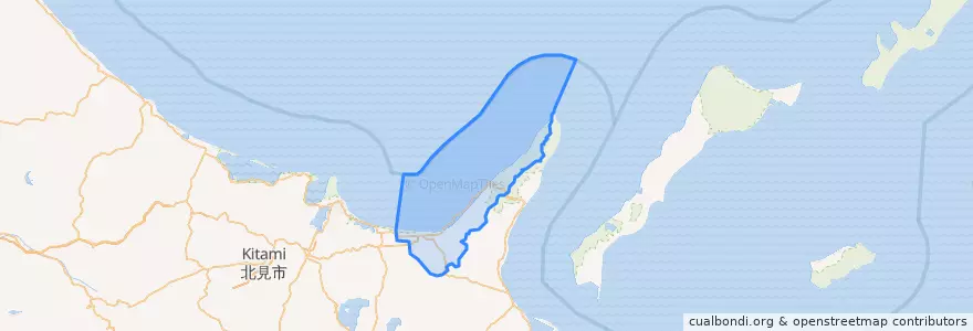 Mapa de ubicacion de 斜里町.
